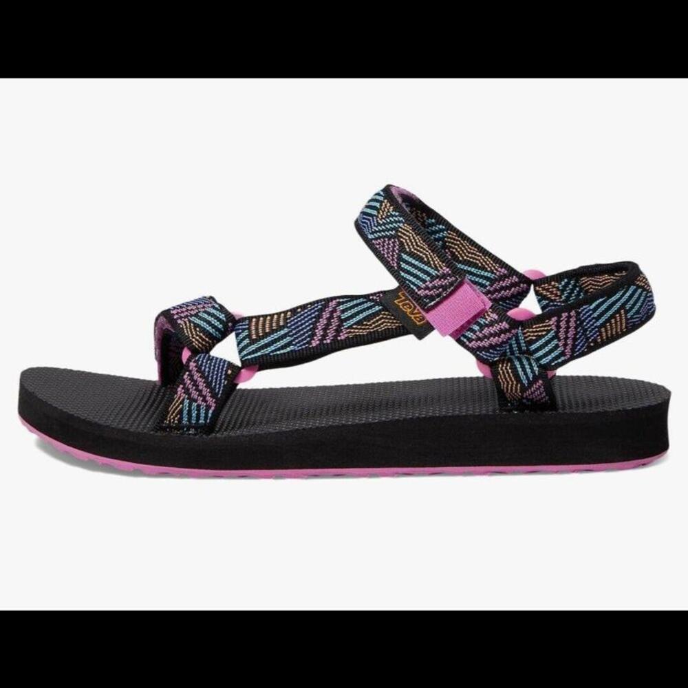 Teva Girls Original Universal Sandal, Borderless Black/pink - Picture 6 of 6